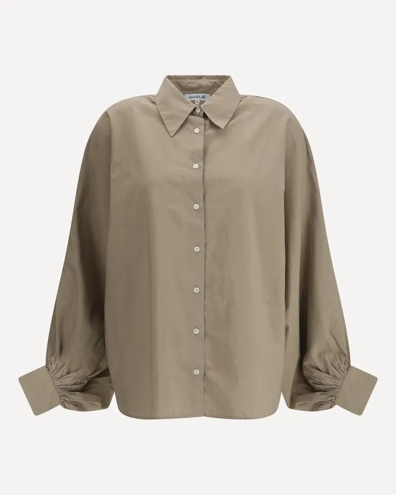 SoSUE Antonia Corduroy Blouse Female Beige