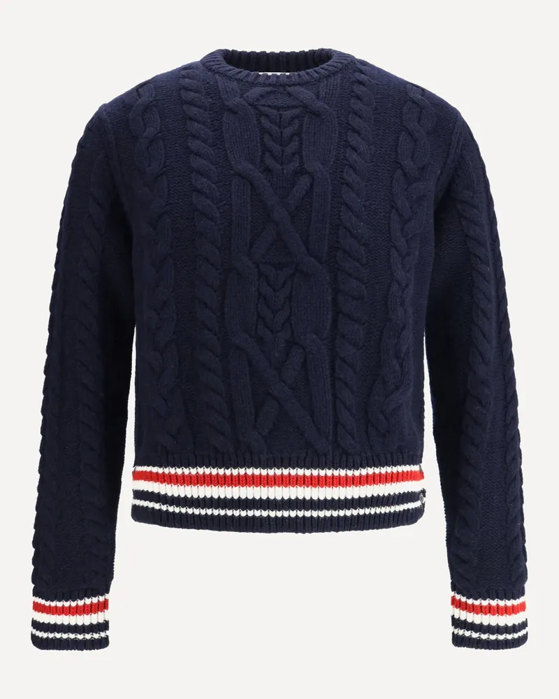 Thom Browne Cable knit Sweater Male Blue