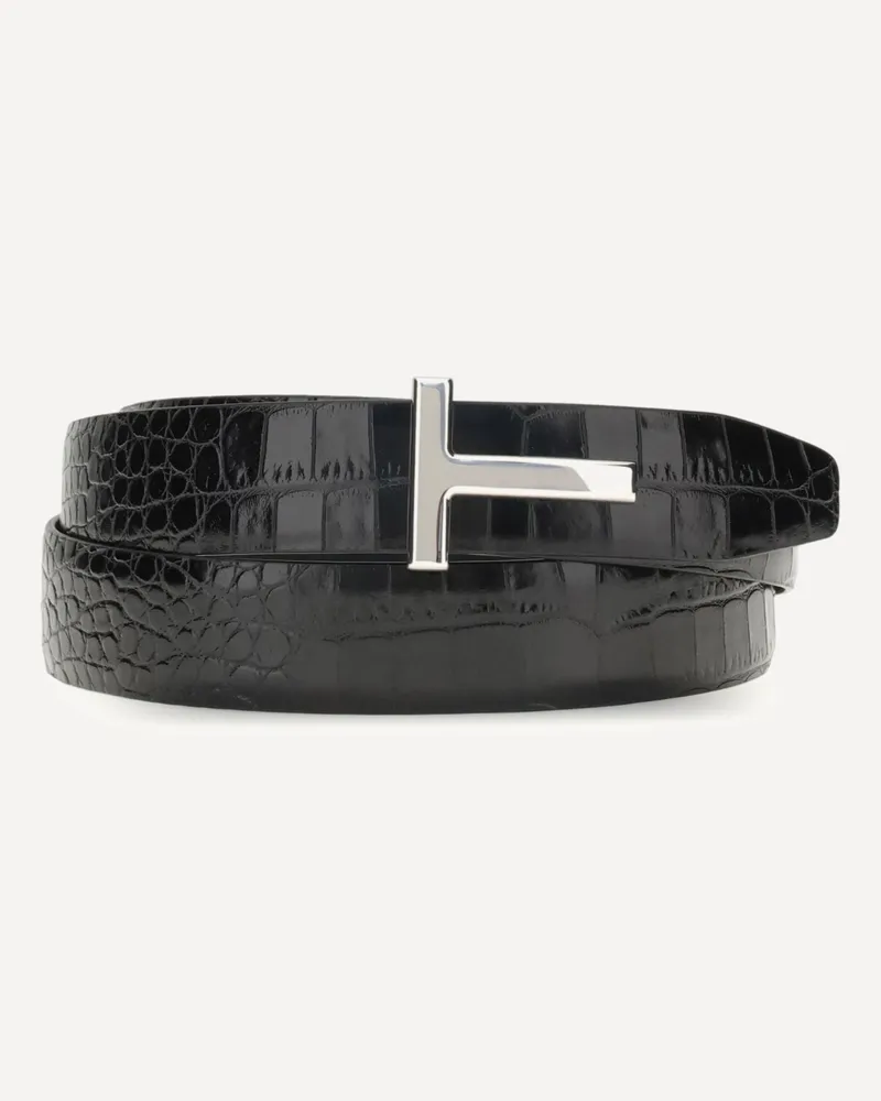 Tom Ford Croco leather Belt Male Black