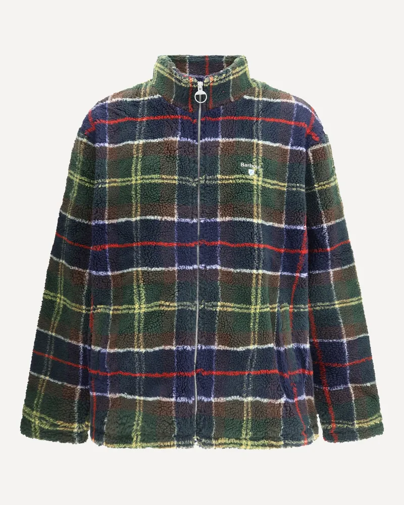 Barbour Sherpa Tartan Fleece Zip Through Jacket Male Multicolour