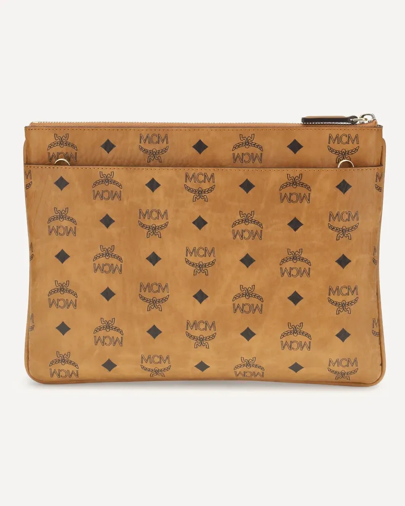 MCM Pouch with Visetos print Female Brown