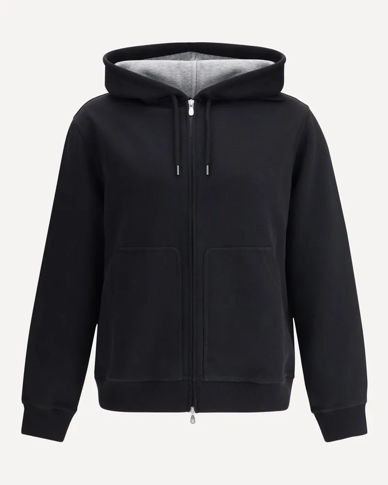 Brunello Cucinelli Monochrome Hoodie Male Black