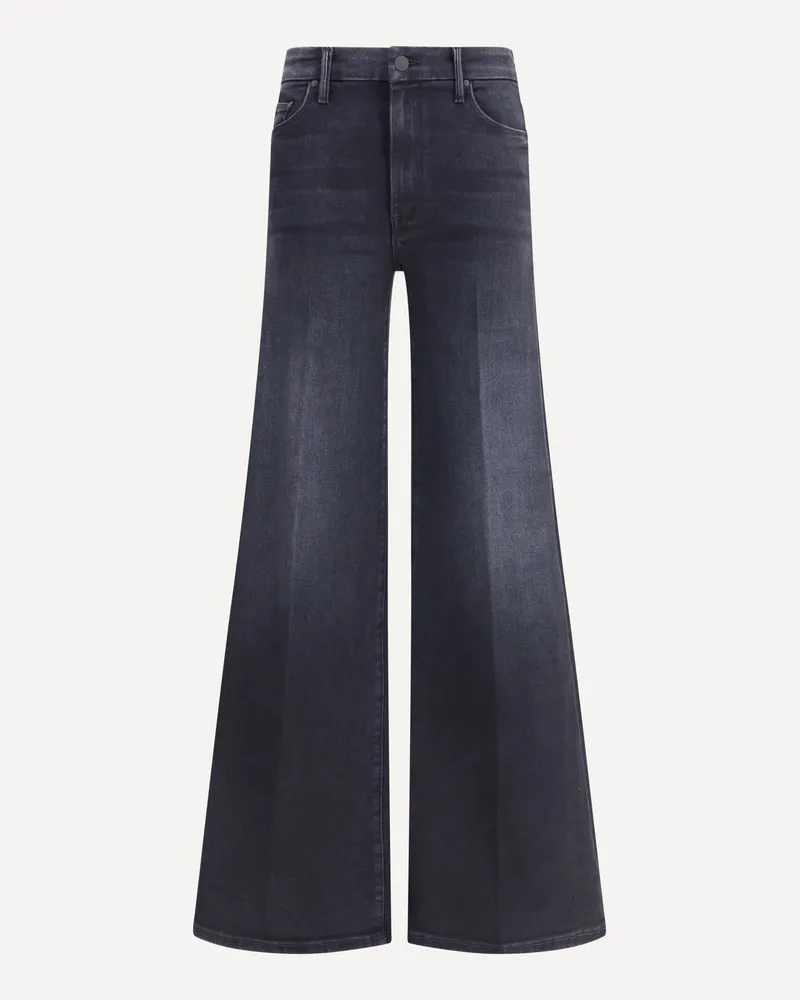 Mother Wide leg stretch cotton Jeans Female Black