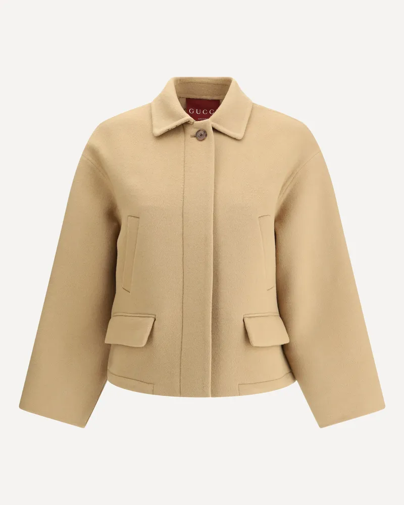 Gucci Zipped Wool Caban Female Beige