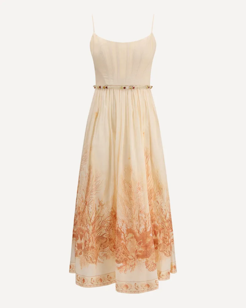 Zimmermann Wanderlust Corset Midi Dress Female Pink