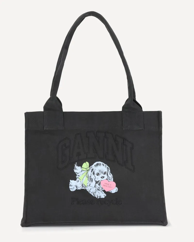 Ganni Puppy Tote Bag Female Black