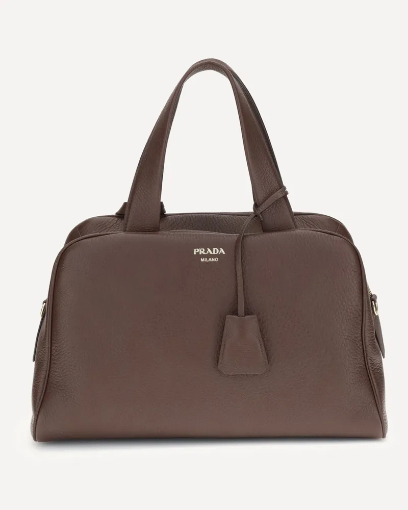 Prada Leather Handbag Female Brown