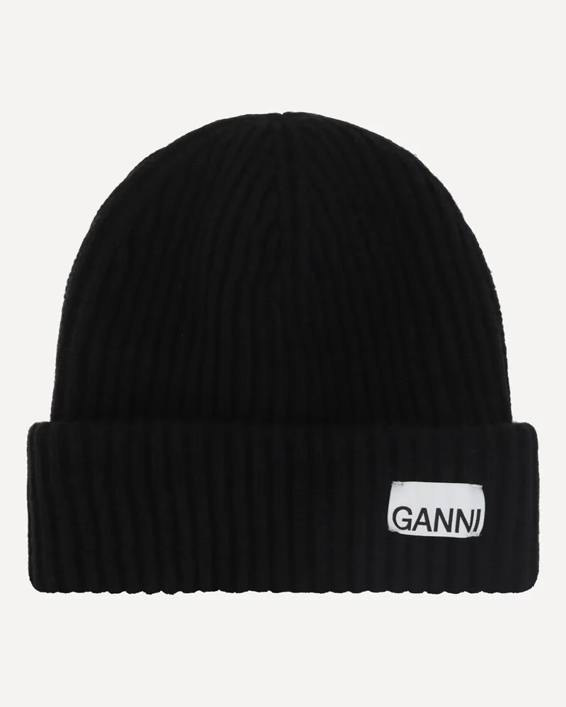 Ganni Beanie Hat Female Black