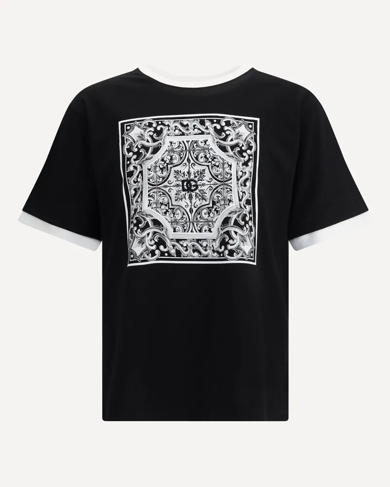 Dolce & Gabbana Baroque print T-Shirt Male Black