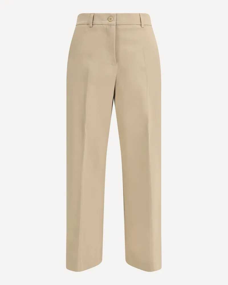 Max Mara Urial cropped trousers in cotton satin Female Beige