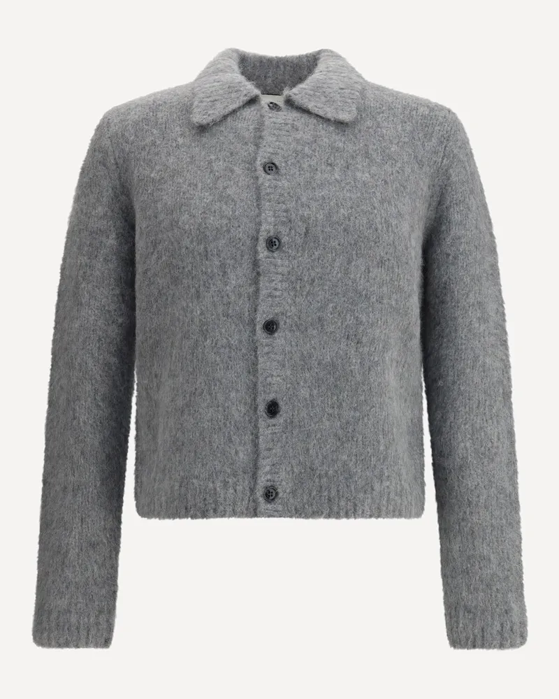 Dries van Noten Grey Cardigan in Alpaca-Wool blend Male Grey
