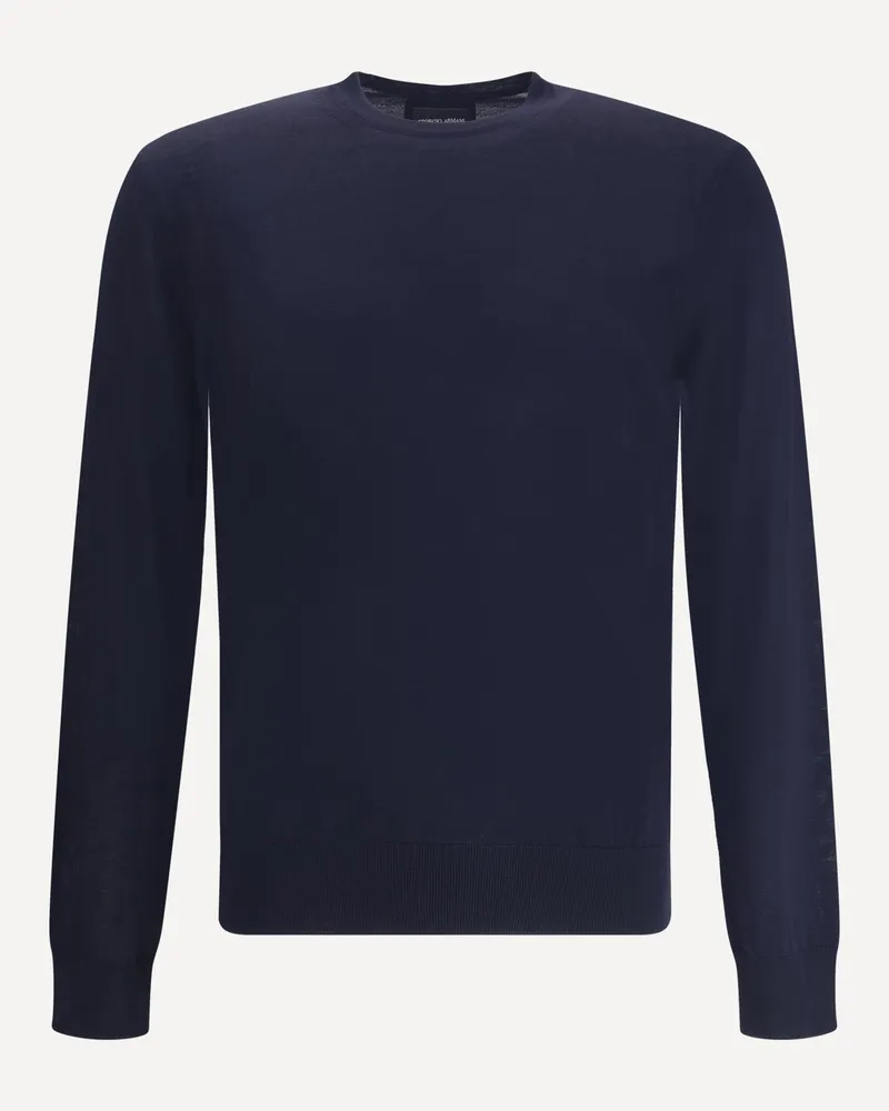 Giorgio Armani Virgin wool Sweater Male Blue