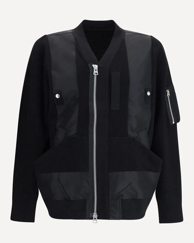 Sacai Zip paneled Jacket Male Black