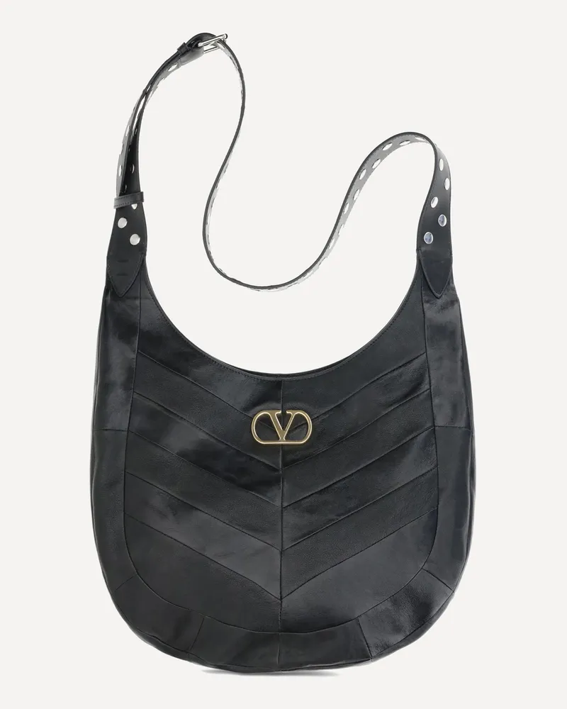 Valentino Garavani Shoulder Bag with a chevron motif Male Black