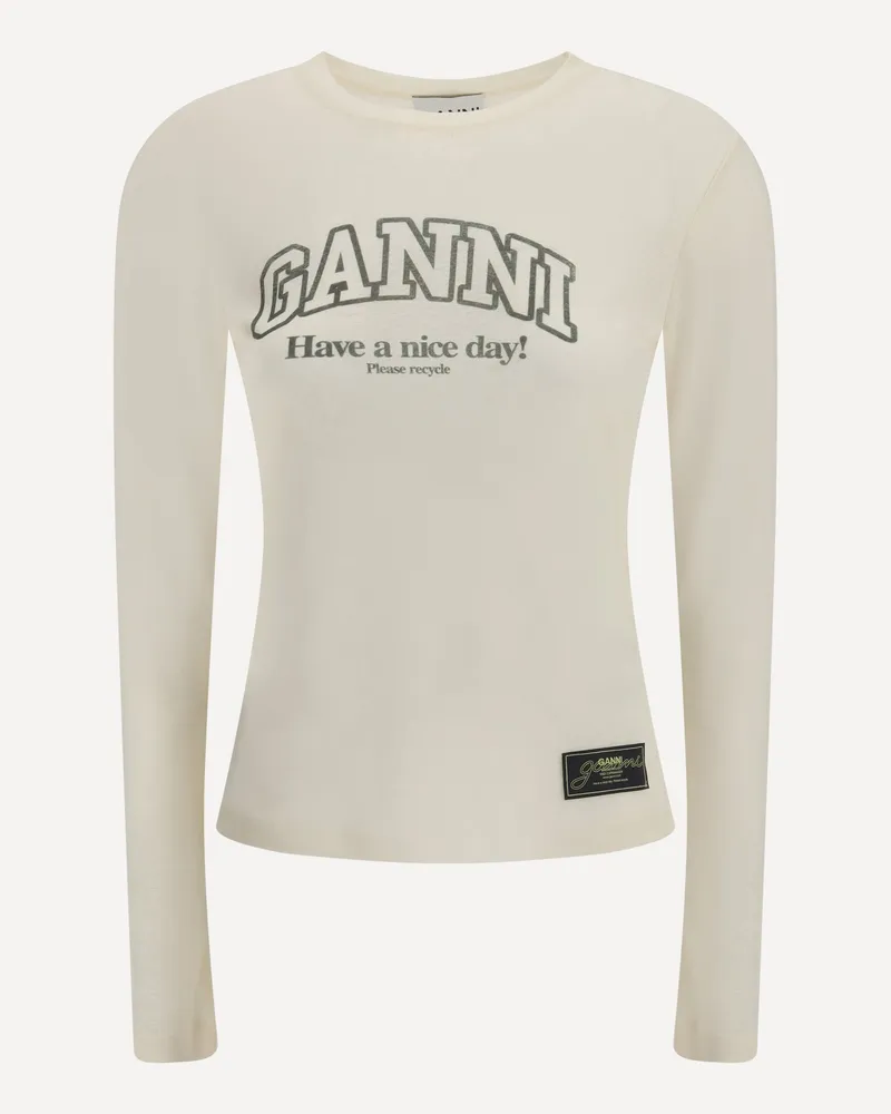 Ganni Long sleeve T-Shirt Female Cream