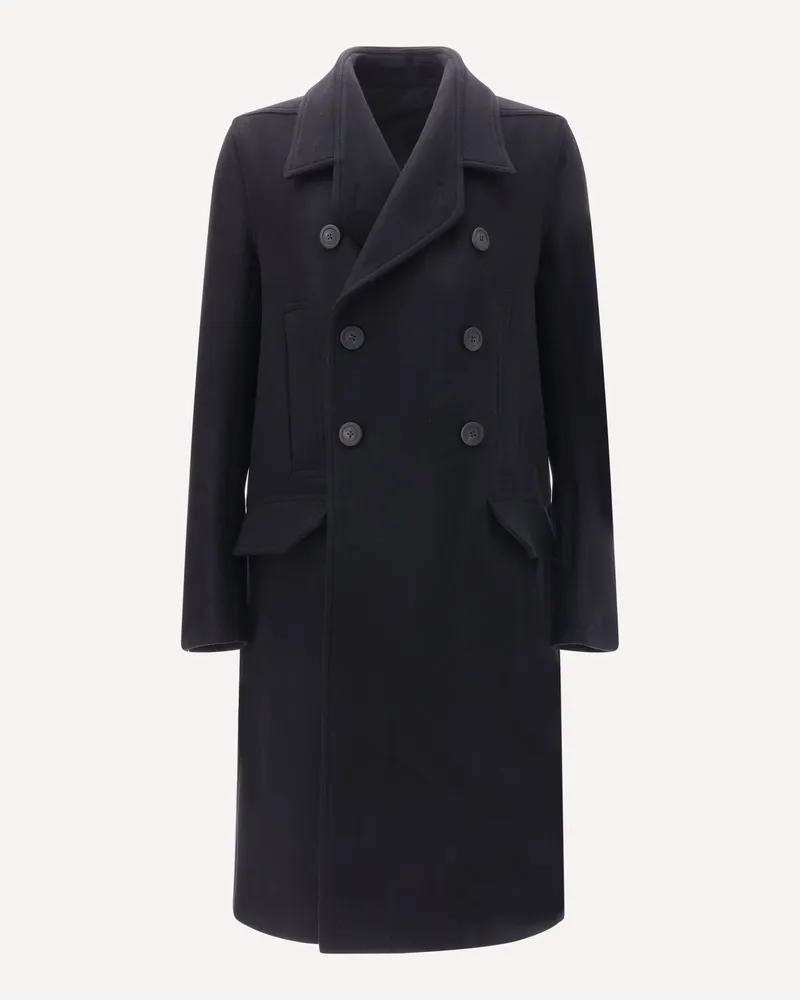 Rick Owens Officer long Coat Male Black
