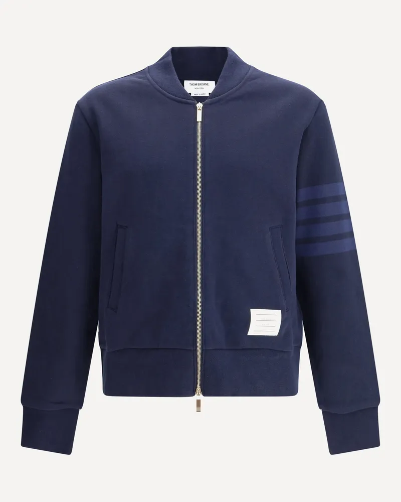 Thom Browne Zip Sweatshirt Male Blue
