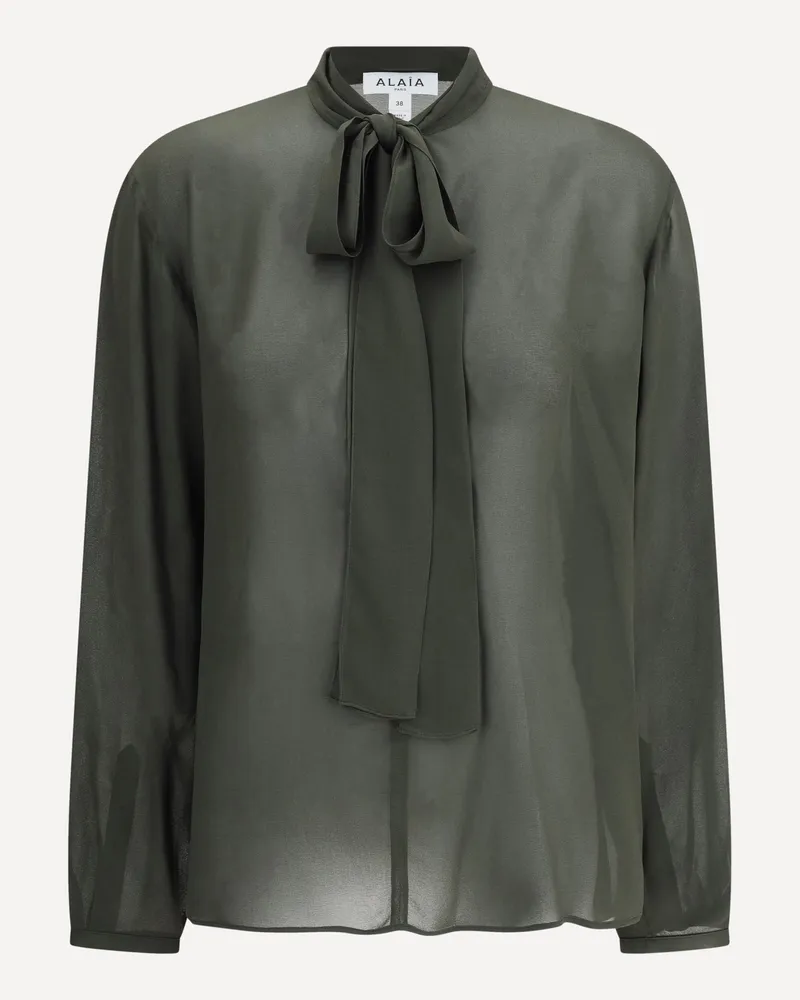 Alaïa Lavallière Neckline Blouse Female Green