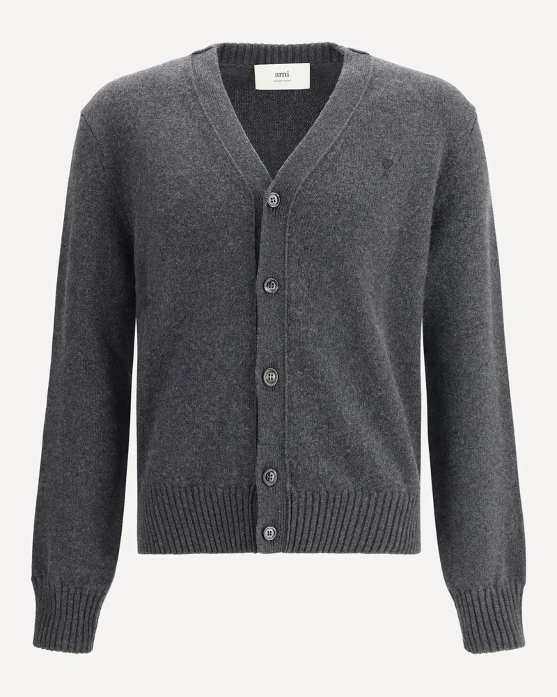 AMI Paris Ami De Coeur Cardigan Male Grey
