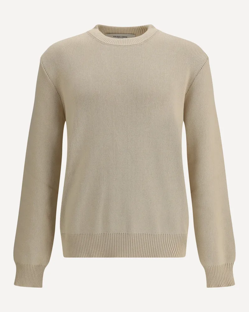 Golden Goose Beige ribbed-knit sweater Male Beige