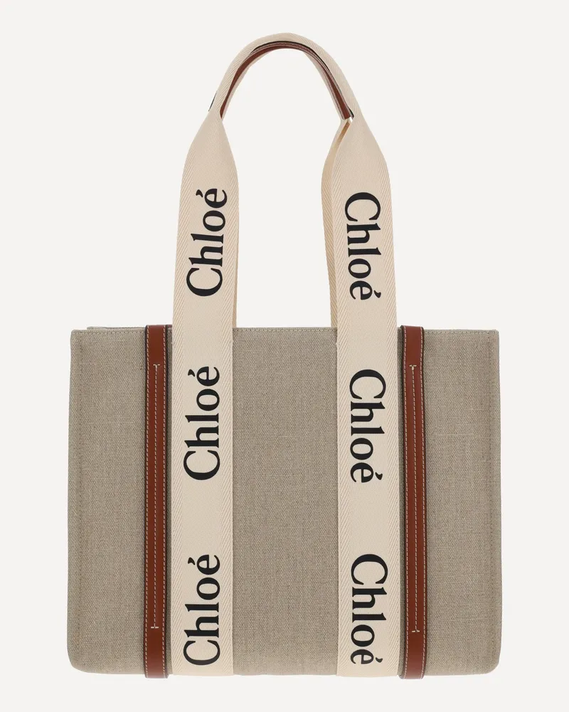 Chloé Woody Shoulder Bag Female Beige