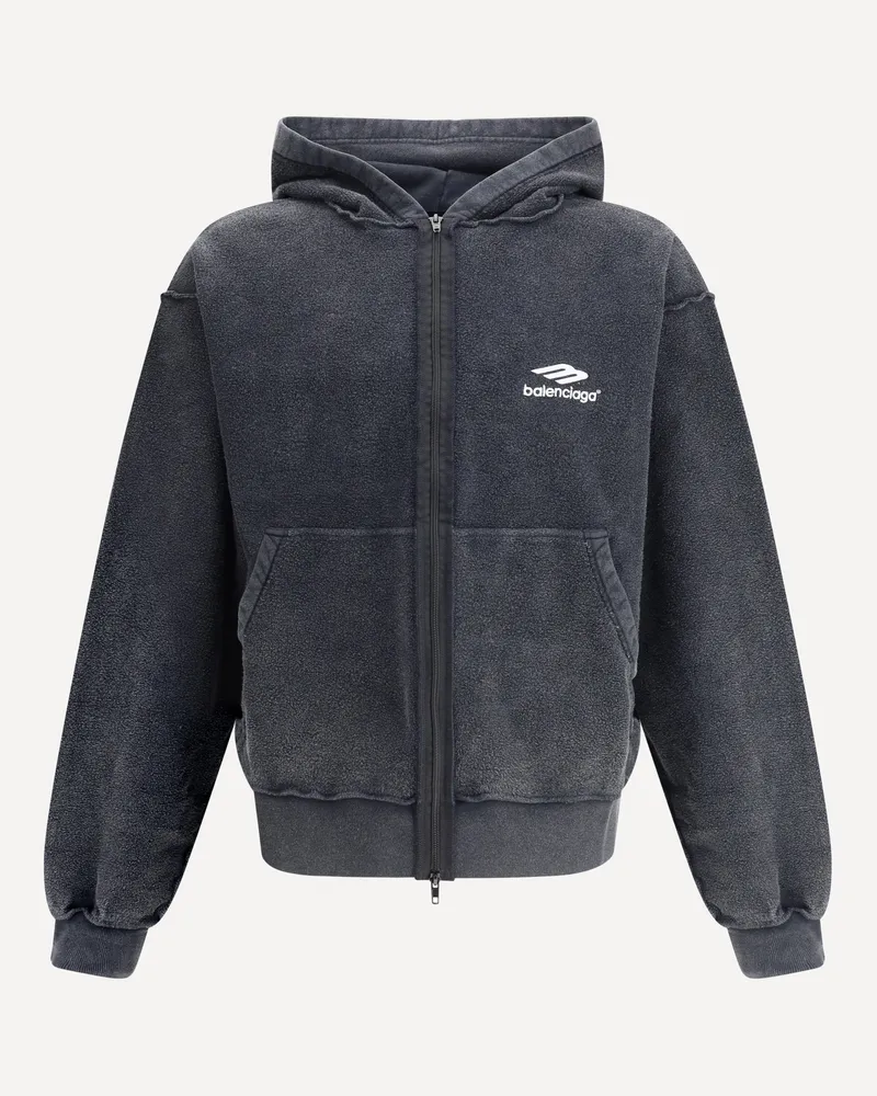 Balenciaga Inside-Out 3B Sports Icon Zip Hoodie Male Black