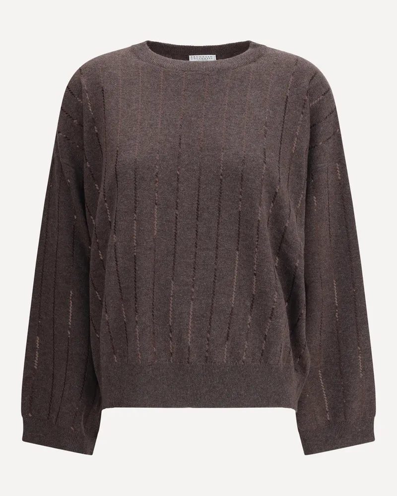 Brunello Cucinelli Sweater with sequins Female Brown