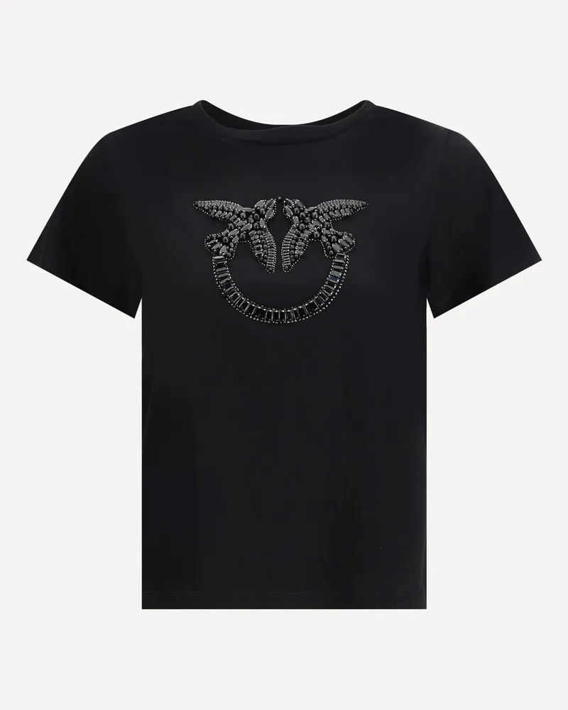Pinko Embroidered logo T-Shirt Female Black