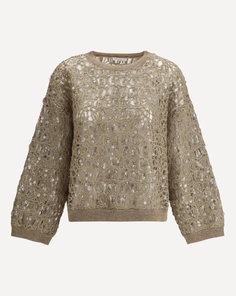 Brunello Cucinelli Sequined Sweater Female Beige