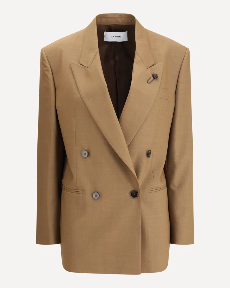 LARDINI Double-breasted Jacket in pure Virgin Wool Female Brown