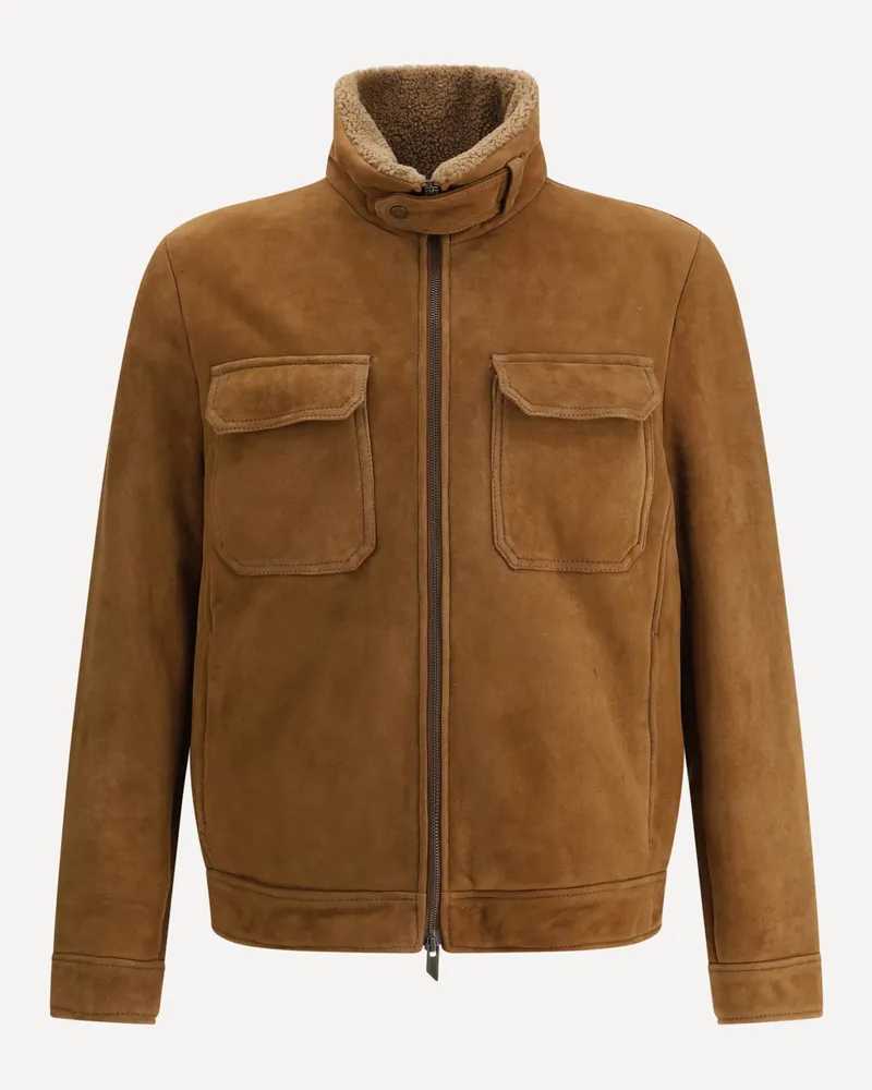 Salvatore Santoro Shearling Jacket Male Brown