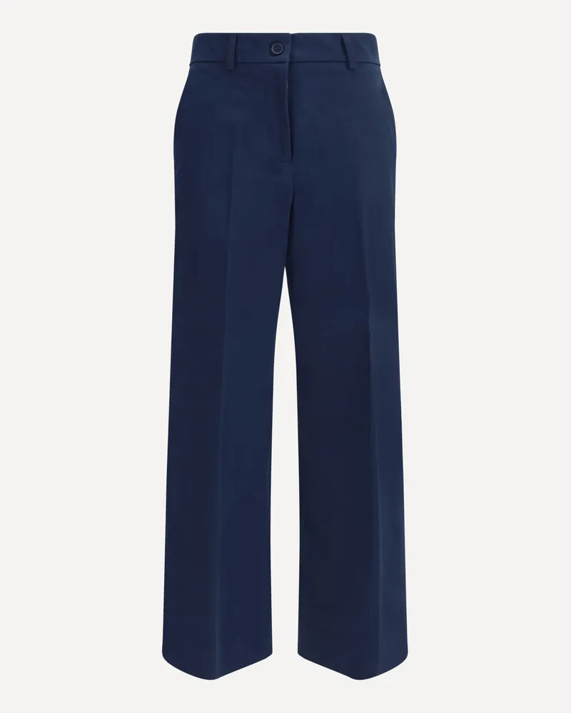 Max Mara Urial cropped trousers in cotton satin Female Blue