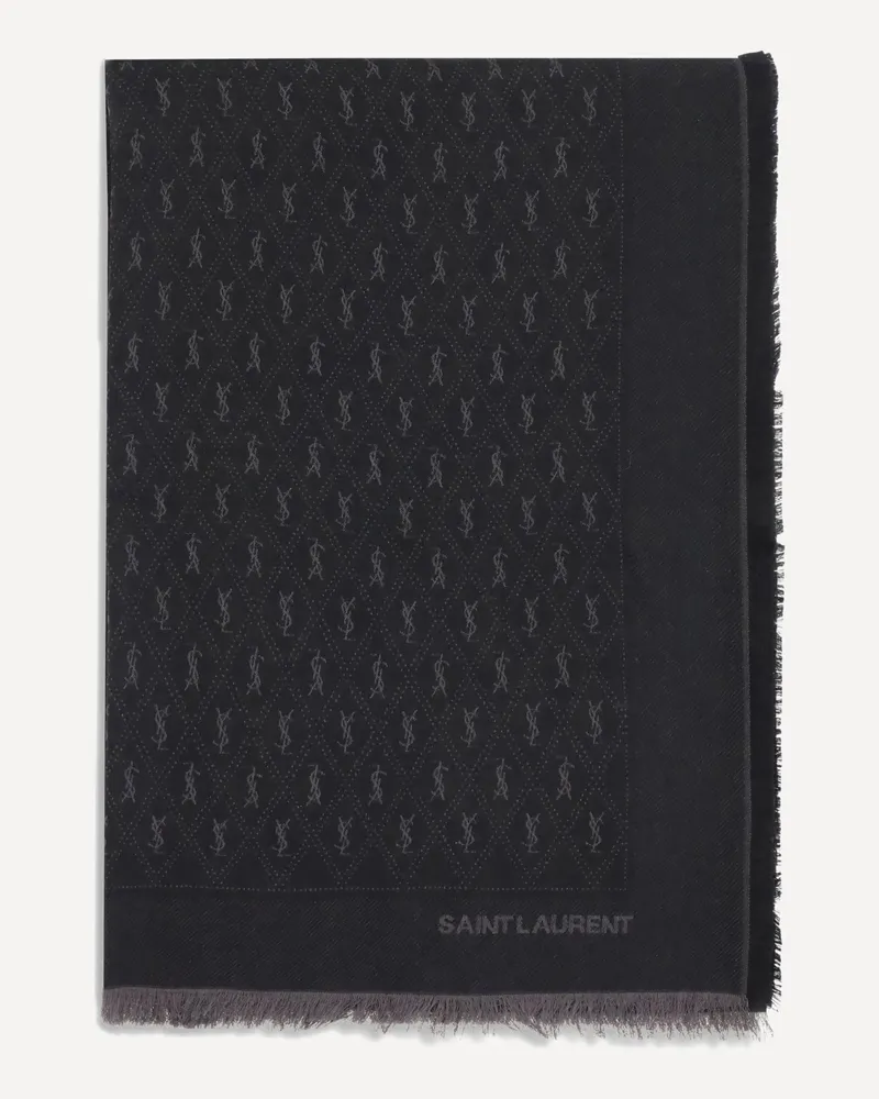Saint Laurent YSL monogram Scarf Female Black