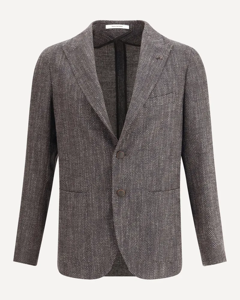 Tagliatore Herringbone patterned Blazer Male Black
