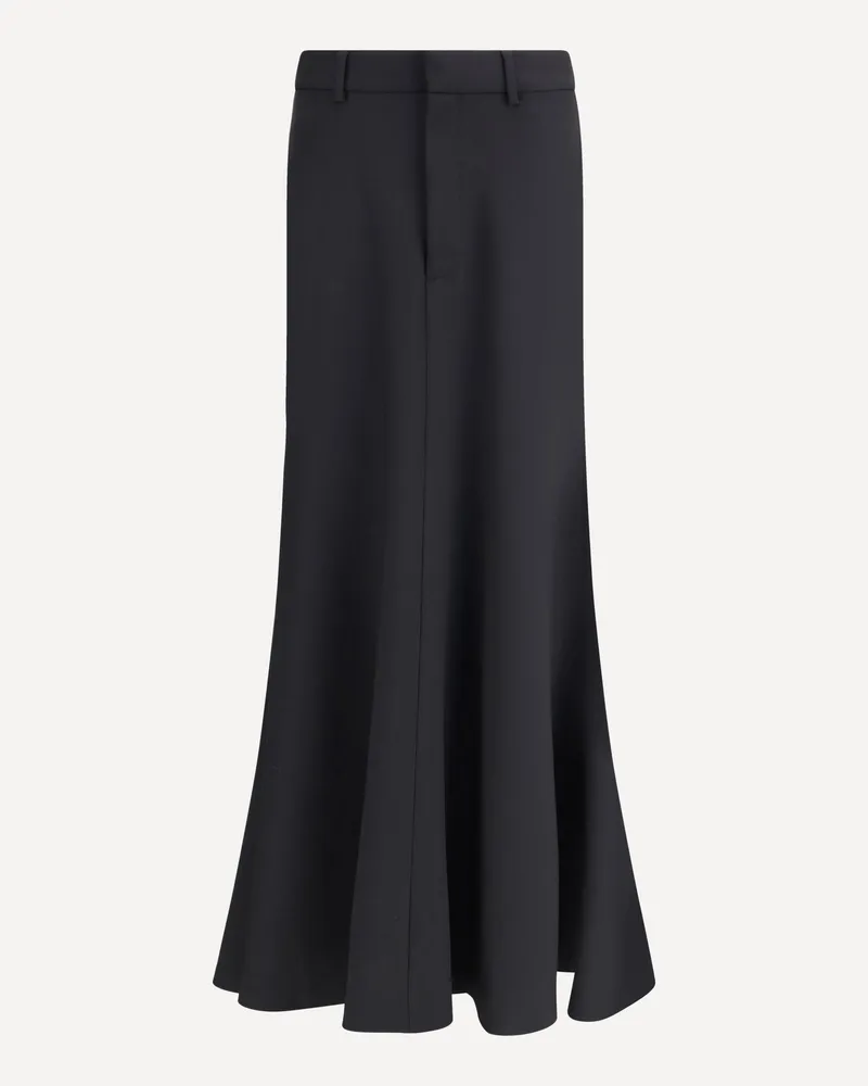 Balenciaga Godet Maxi Skirt in virgin wool Female Black