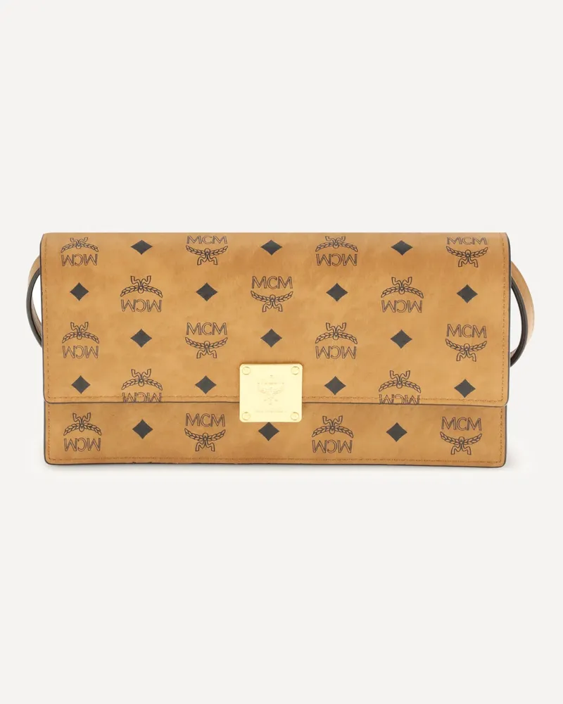 MCM Canvas Aren Wallet Female Beige