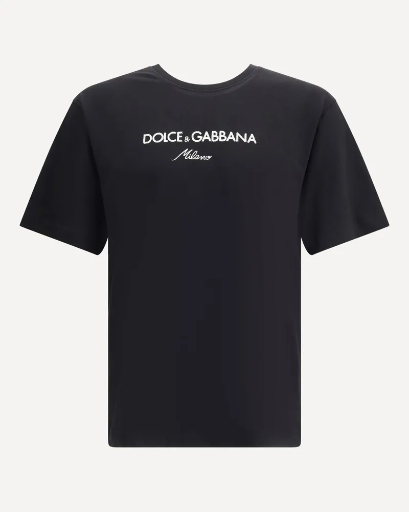 Dolce & Gabbana Double collar T-Shirt Male Black