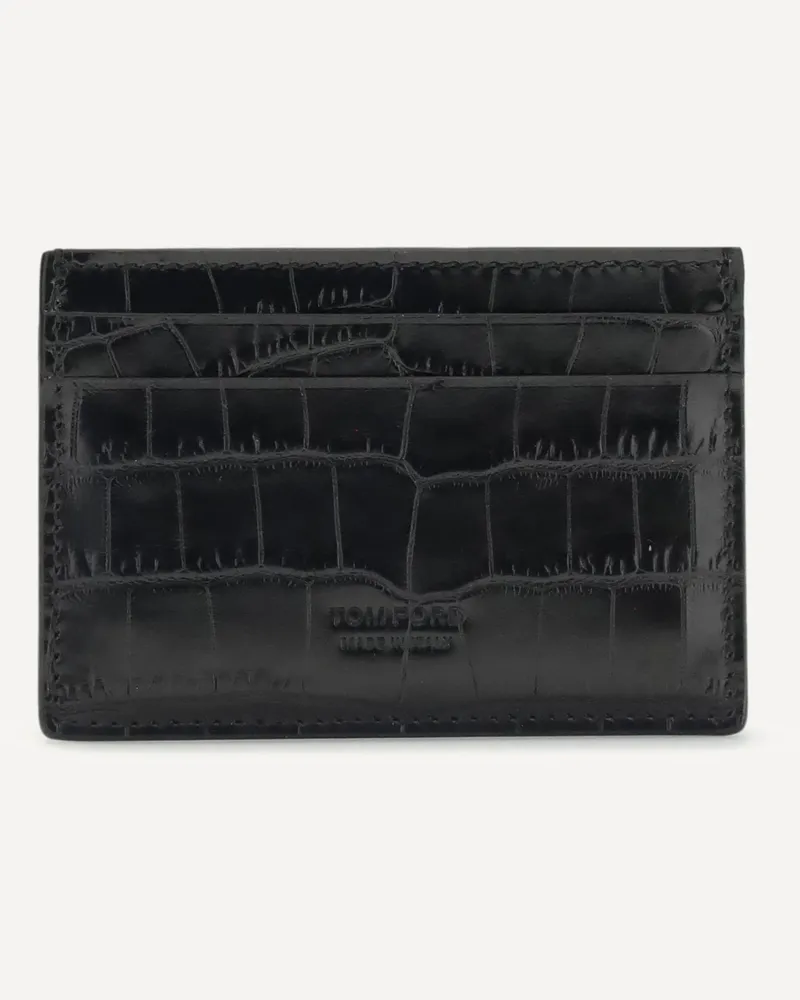 Tom Ford Croco print Card Holder Male Black