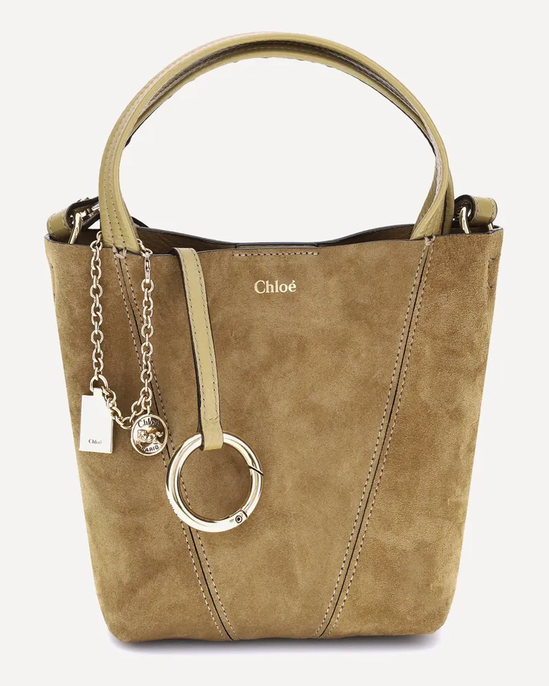 Chloé Suede Spin Handbag Female Beige