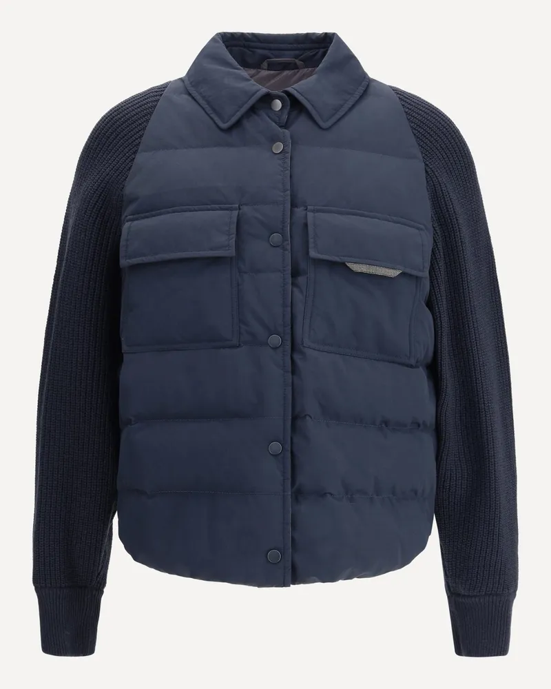 Brunello Cucinelli Jacket with iconic jewelry details Female Blue