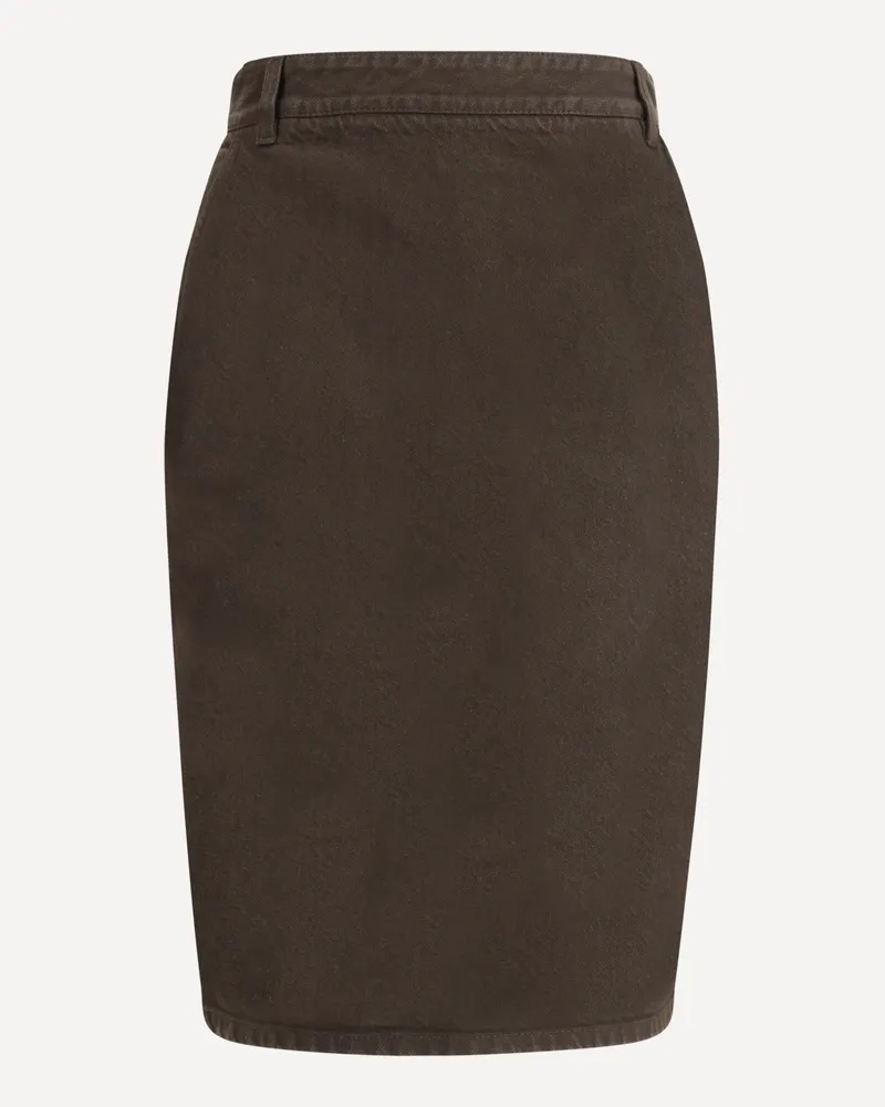 Saint Laurent Denim Pencil Skirt Female Brown
