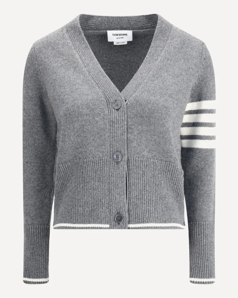 Thom Browne Virgin wool Cardigan with embrodery geese Female Grey