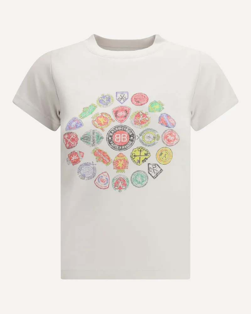 Balenciaga Graphic Logo Crew Neck T-Shirt Female White