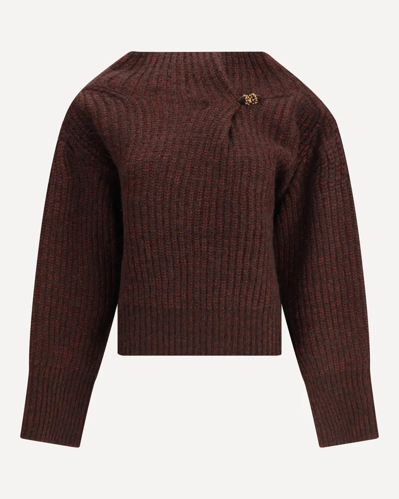 Dries van Noten Oversized Sweater in Wool and Alpaca Female Bordeaux
