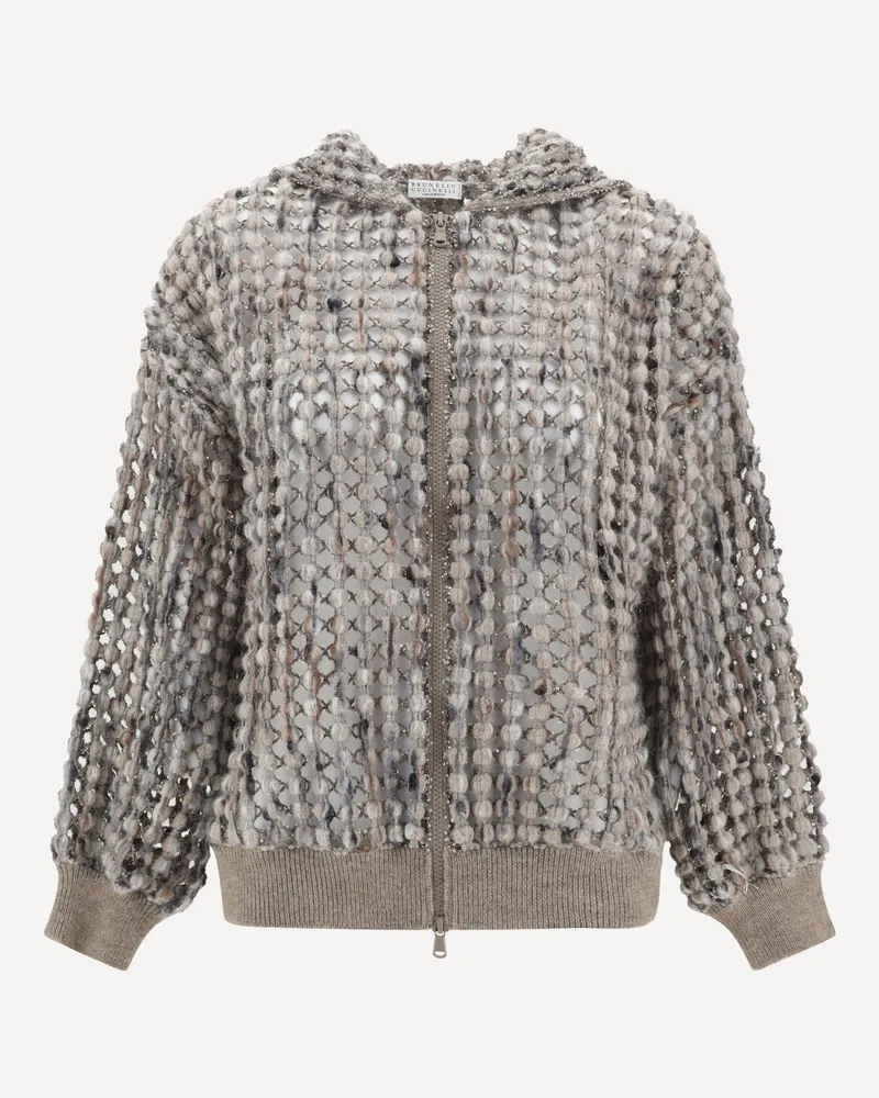 Brunello Cucinelli Perfored wool Cardigan Female Beige