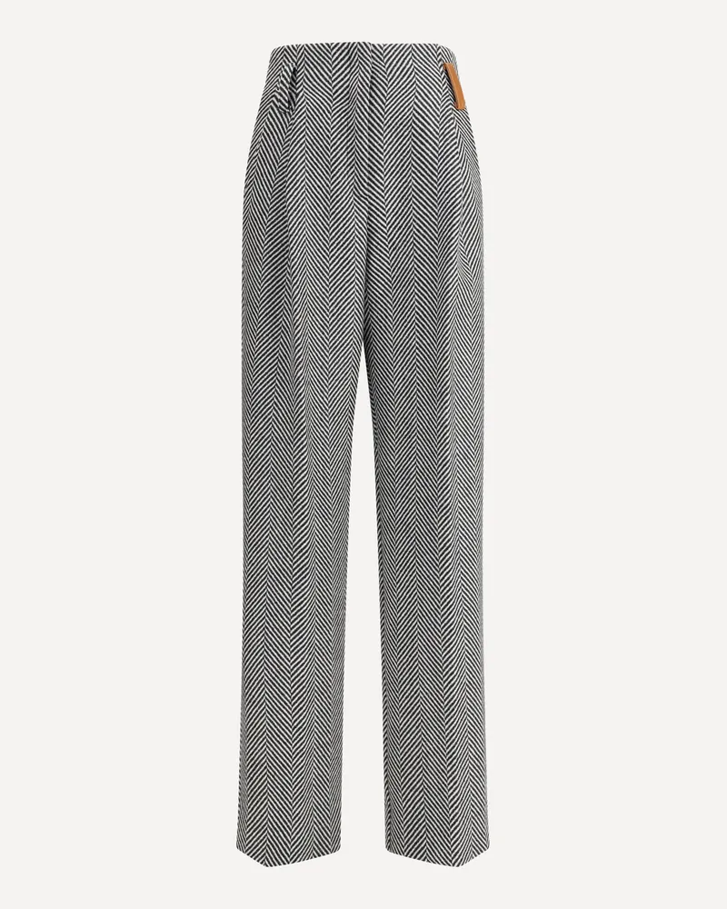 forte_forte FORTE_FORTE High-waisted Wool Trousers with chevron pattern Female Multicolour