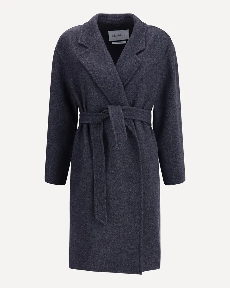 Max Mara Denim-effect Wool Carnia Coat Female Blue