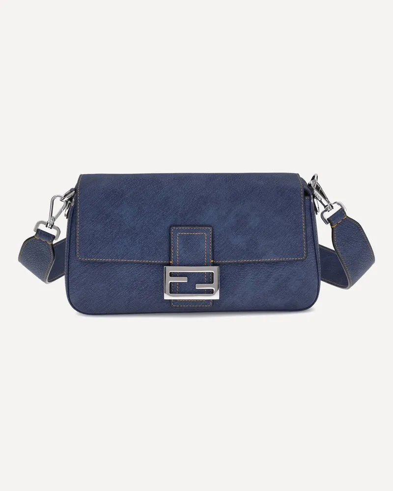 Fendi Baguette Romano Shoulder Bag Female Blue