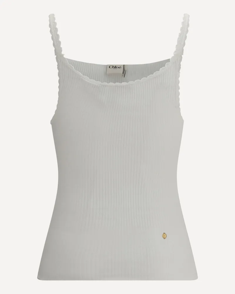 Chloé Cotton tank Top Female White