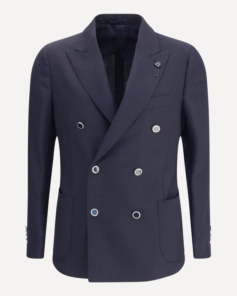 LARDINI Double-breasted Blazer Male Blue
